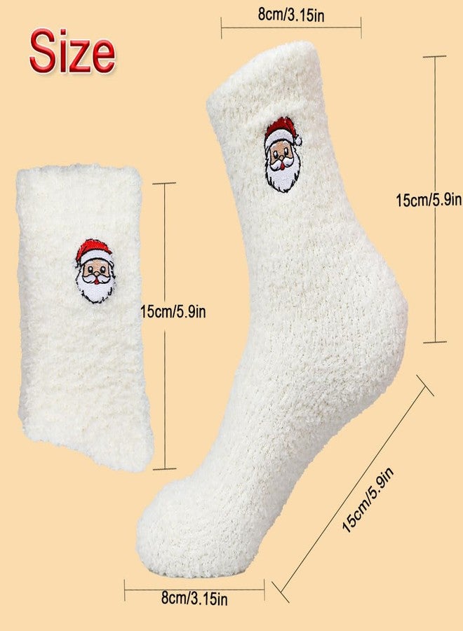 Dodifker 3 Pairs Christmas Fuzzy Warm Fluffy Winter Socks for Adults, Coral Fleece Cozy Holiday Present Socks with Gift Package - Image 3